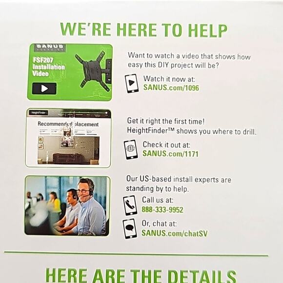 Sanus Vuepoint Full Motion TV Wall Mount for 13-32" TV Up To 25 lb FSF-207 (NIB) - Picture 4 of 6